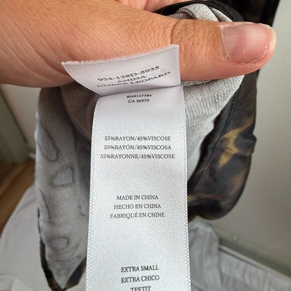 Rails Anina Satin Button Down Shirt Dress Umber Leopard Size XS Mob Wife - Picture 11 of 15